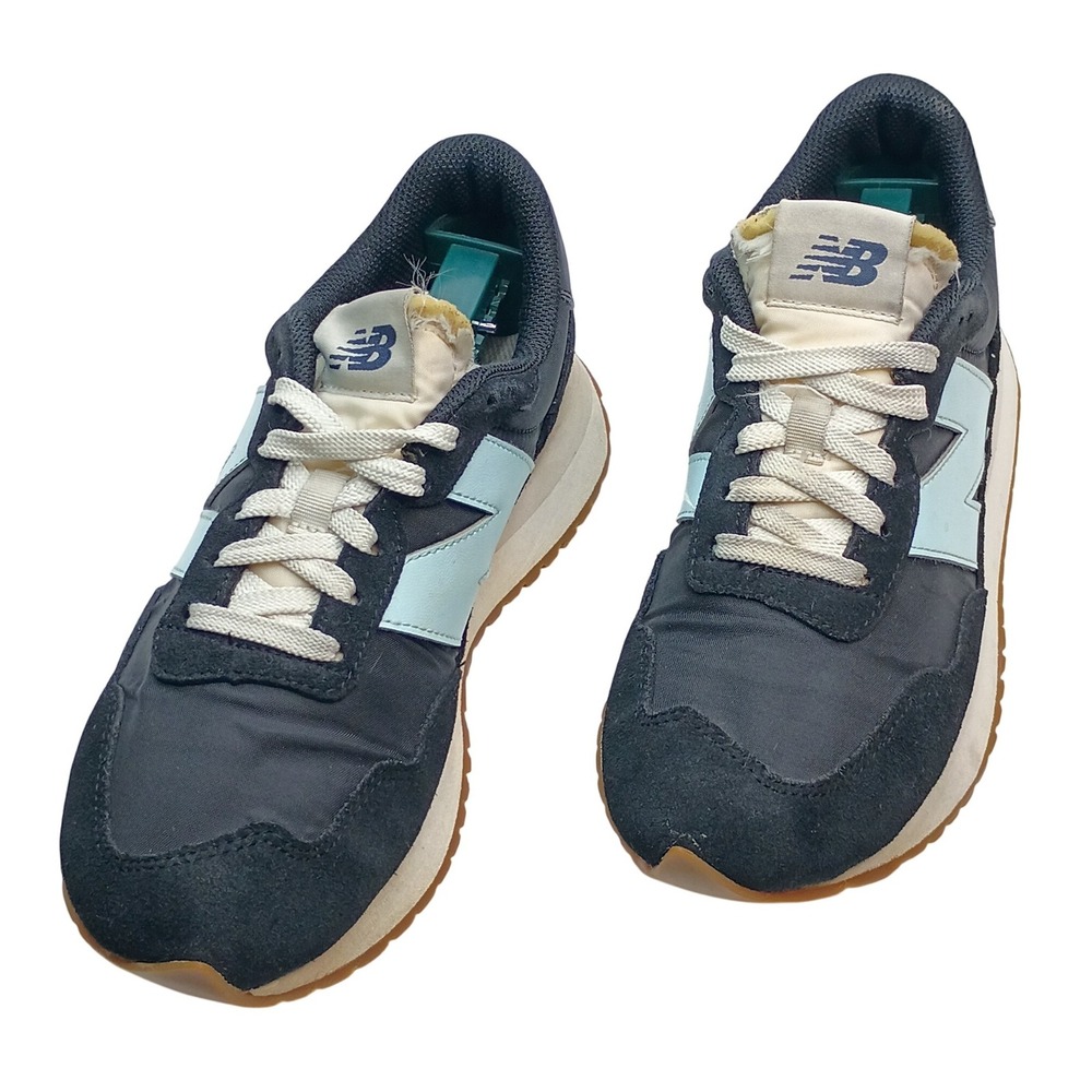 New Balance 237 Grey Light Blue Suede Nylon Sneakers WS237CD Womens 7.5